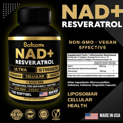 RESVERATROL NAD+ 100 CAPSULAS SATOOMI